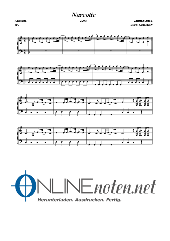 Narcotic (Akk) - Online-Noten