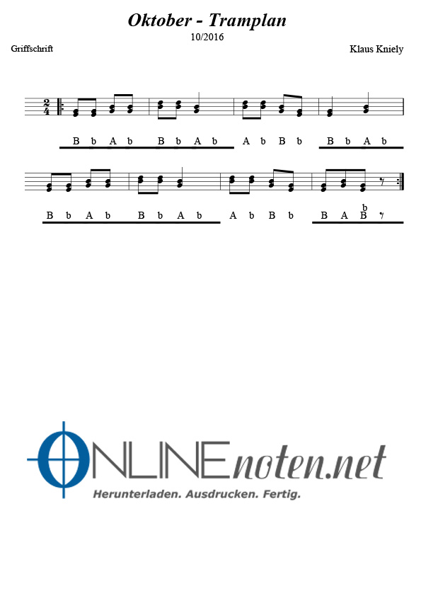 Oktober Tramplan - Online-Noten