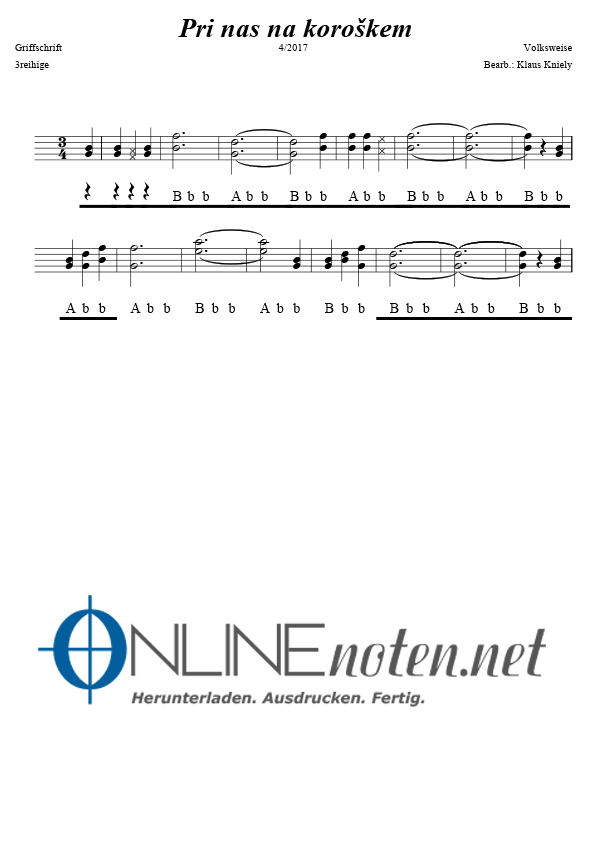 Pri nas na koroškem - Online-Noten