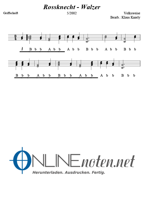 Rossknecht Walzer - Online-Noten