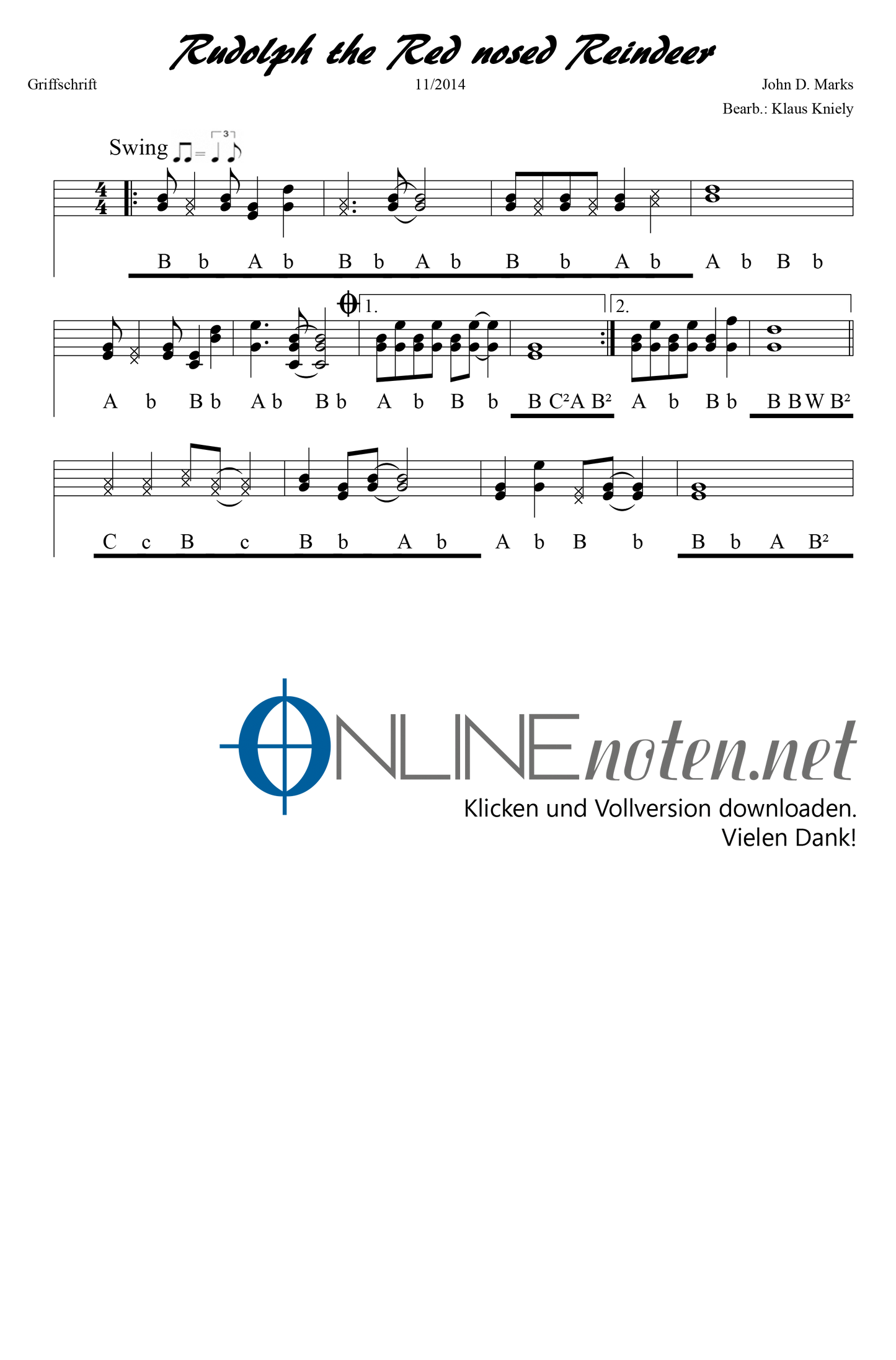 Rudolph, the red-nosed reindeer - Online-Noten