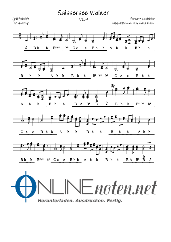 Saissersee Walzer (4reihige) - Online-Noten