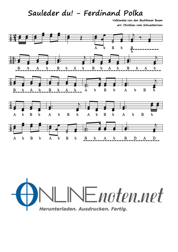Sauleder du! - Ferdinand Polka - Online-Noten