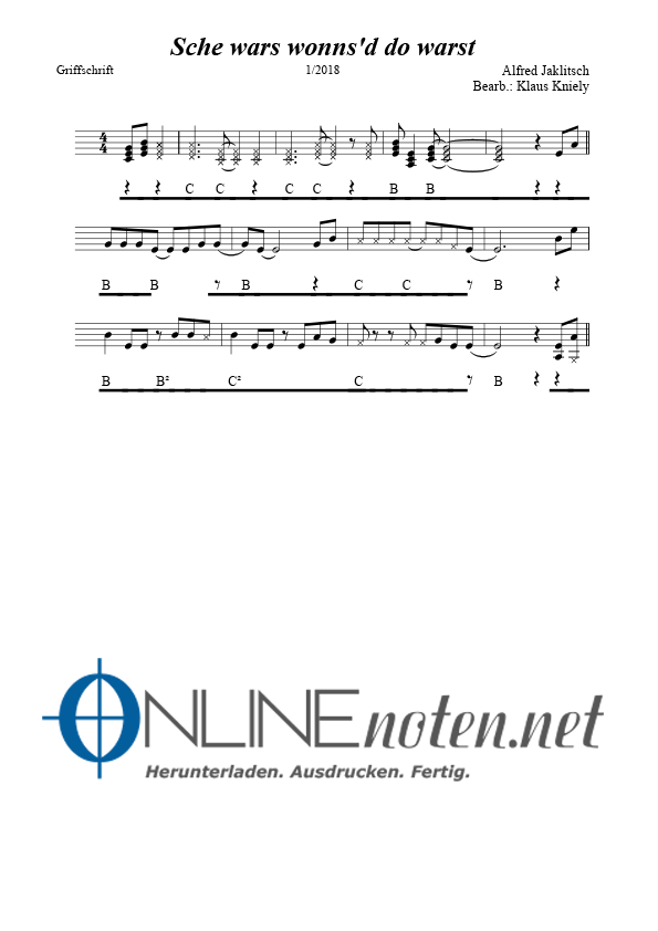 Sche wars, wonnst do warst (Seer) - Online-Noten