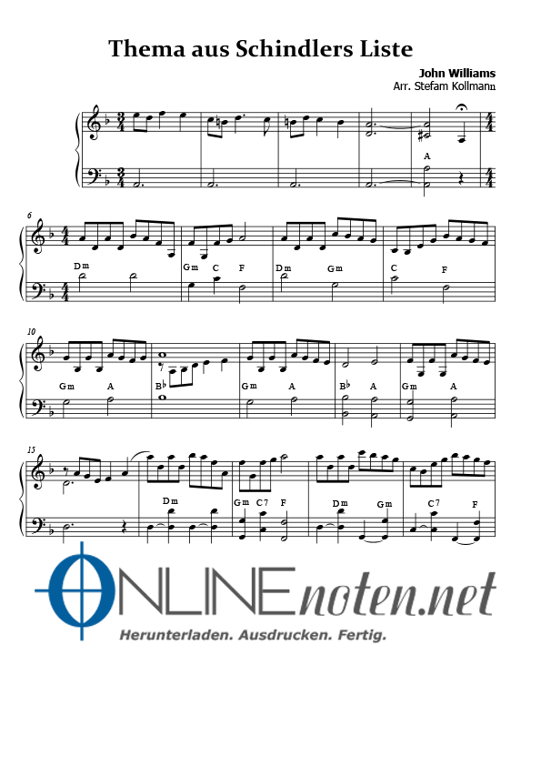 Schindlers Liste (3) - Online-Noten