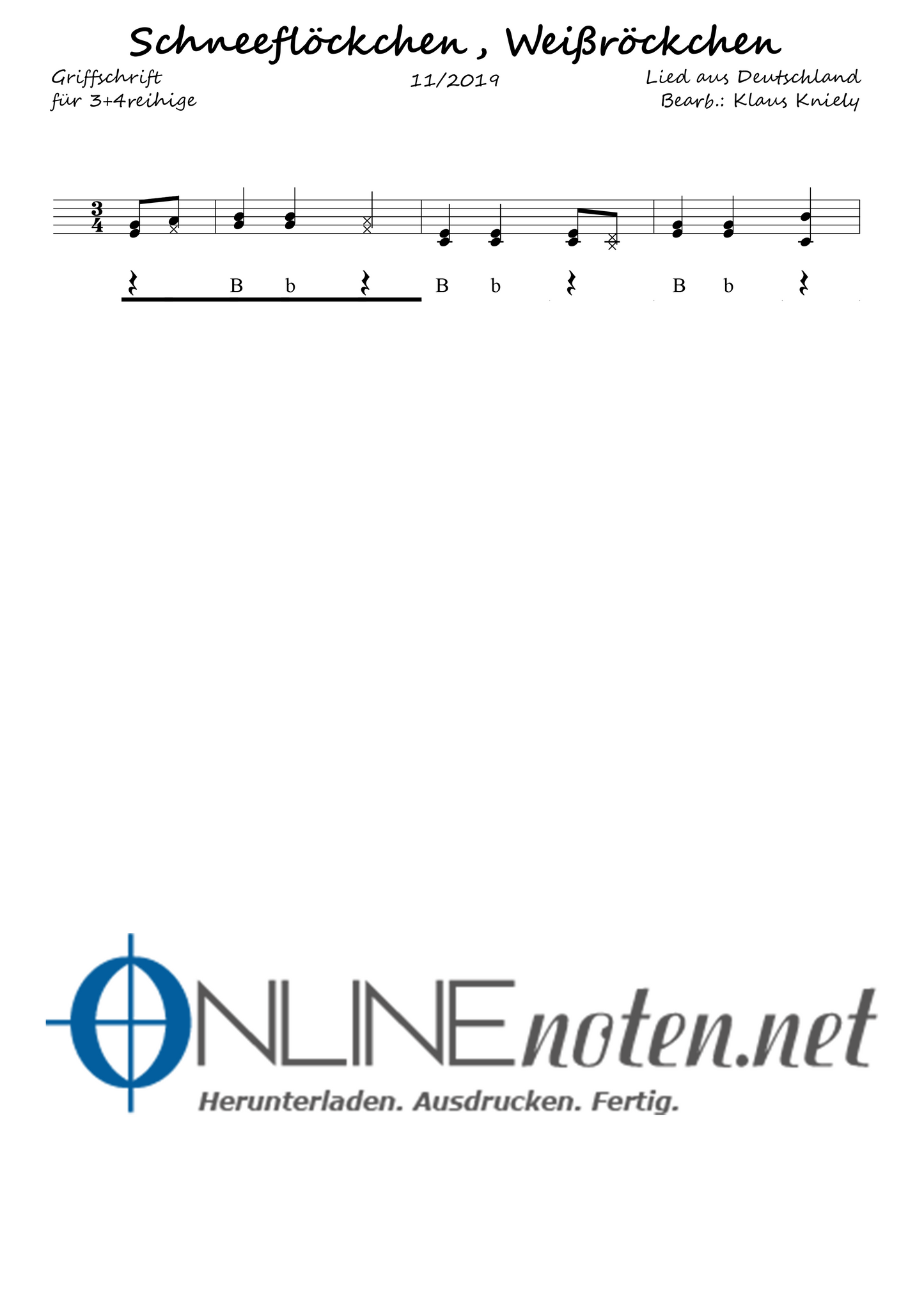 Schneeflöckchen, Weißröckchen - Online-Noten
