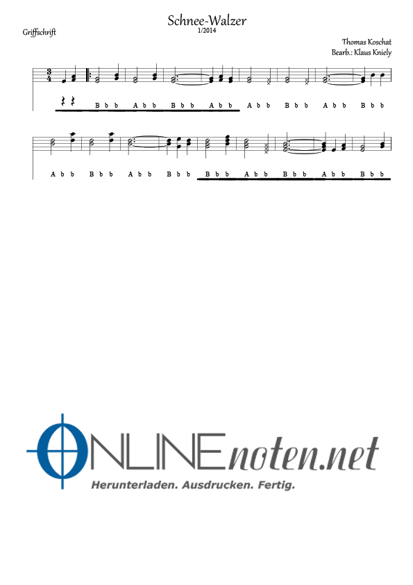 Schnee Walzer - Online-Noten