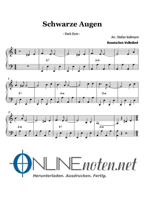 Schwarze Augen (1) - Online-Noten
