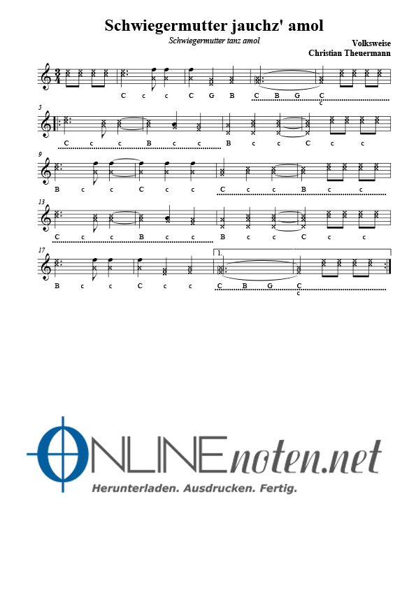 Schwiegermutter jauchz amol - Online-Noten