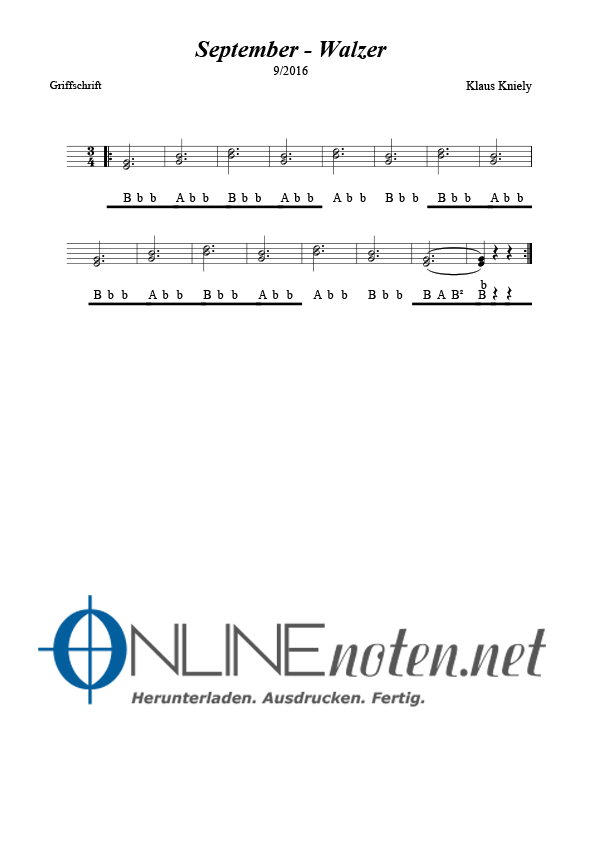 September Walzer - Online-Noten
