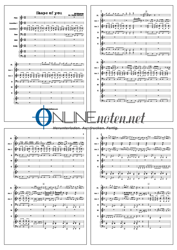 Shape of you (4) - Online-Noten