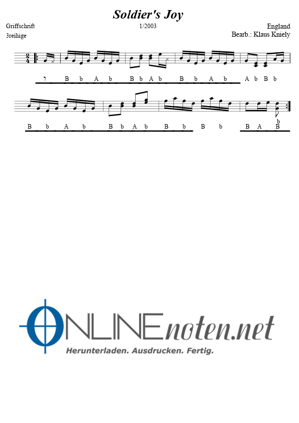 Soldiers Joy - Online-Noten