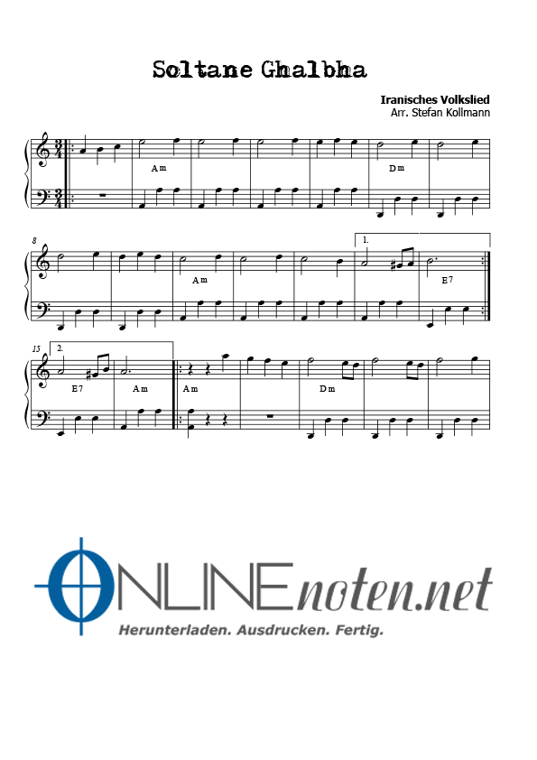 Soltane Ghalbha (1) - Online-Noten
