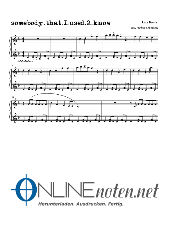 Somebody that I used to know M-III (4) - Online-Noten