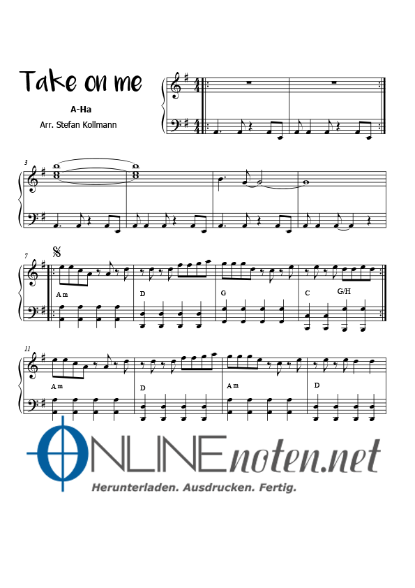 Take on me (3) - Online-Noten