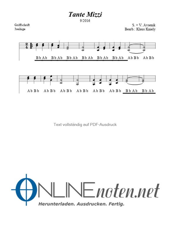 Tante Mizzi - Online-Noten