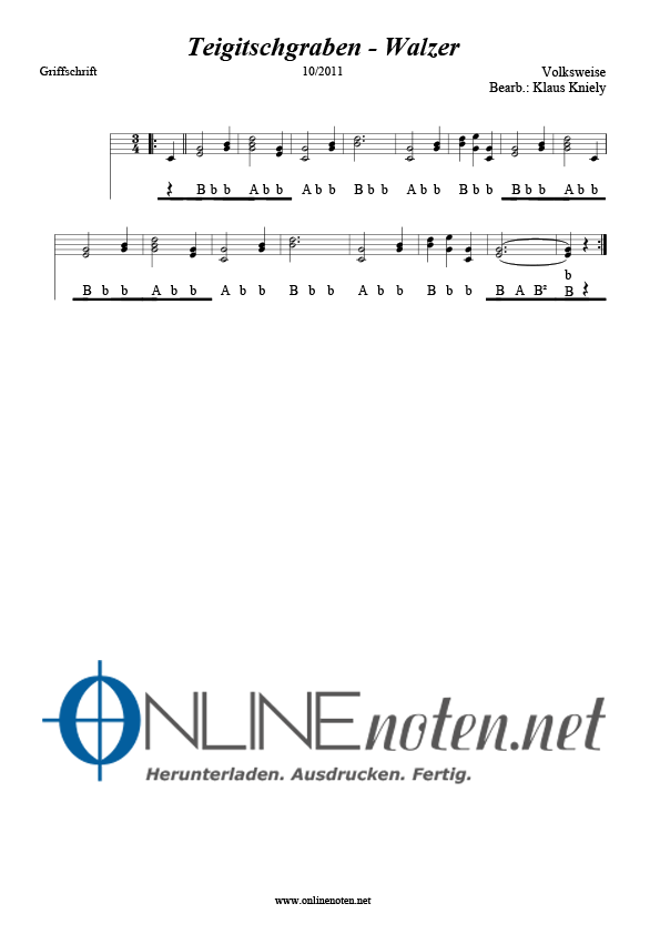 Teigitschgraben Walzer - Online-Noten