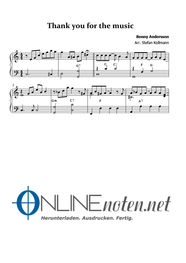 Thank you for the music (5) - Online-Noten