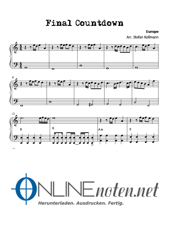 The final Countdown (2) - Online-Noten