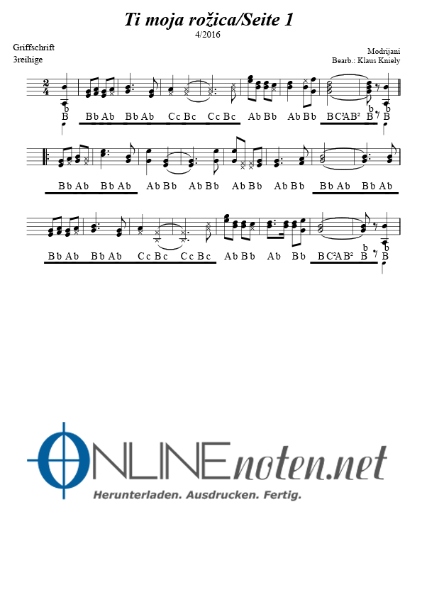 Ti moja rožica - Online-Noten