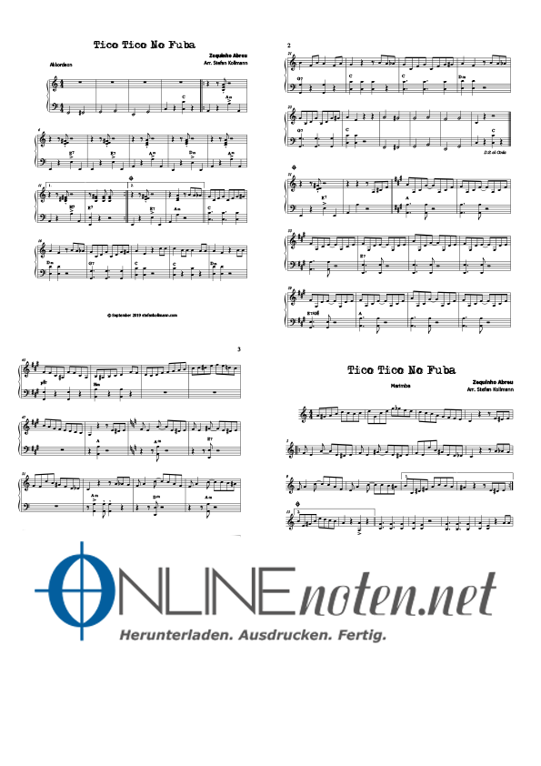 Tico Tico Akk.+Marimba (3) - Online-Noten