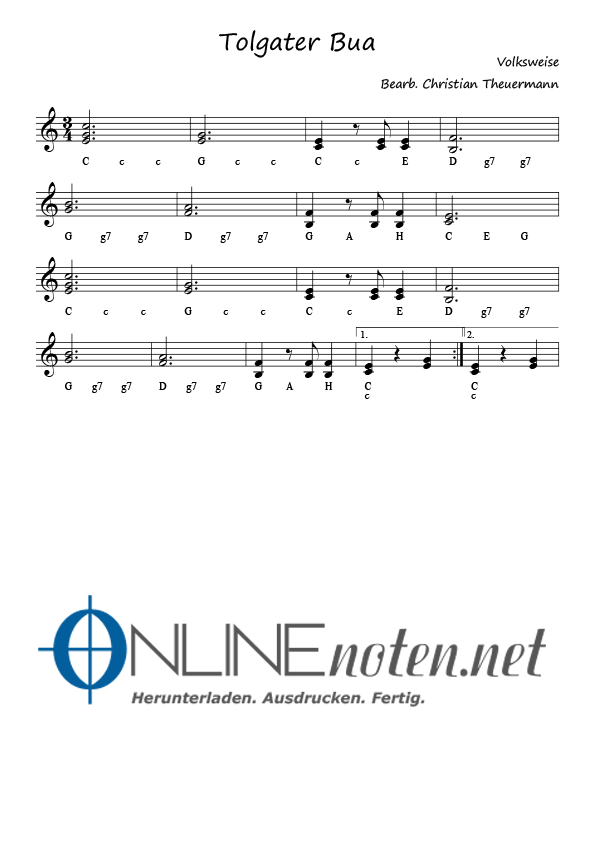 Tolgater Bua C-Dur - Online-Noten
