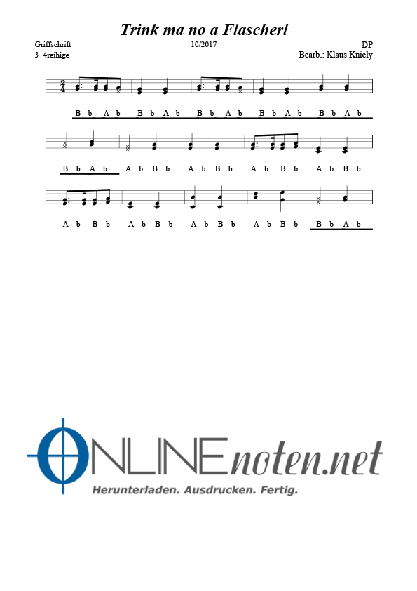 Trink ma no a Flascherl - Online-Noten
