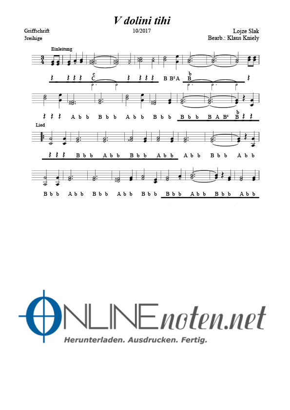 V dolini tihi - Online-Noten