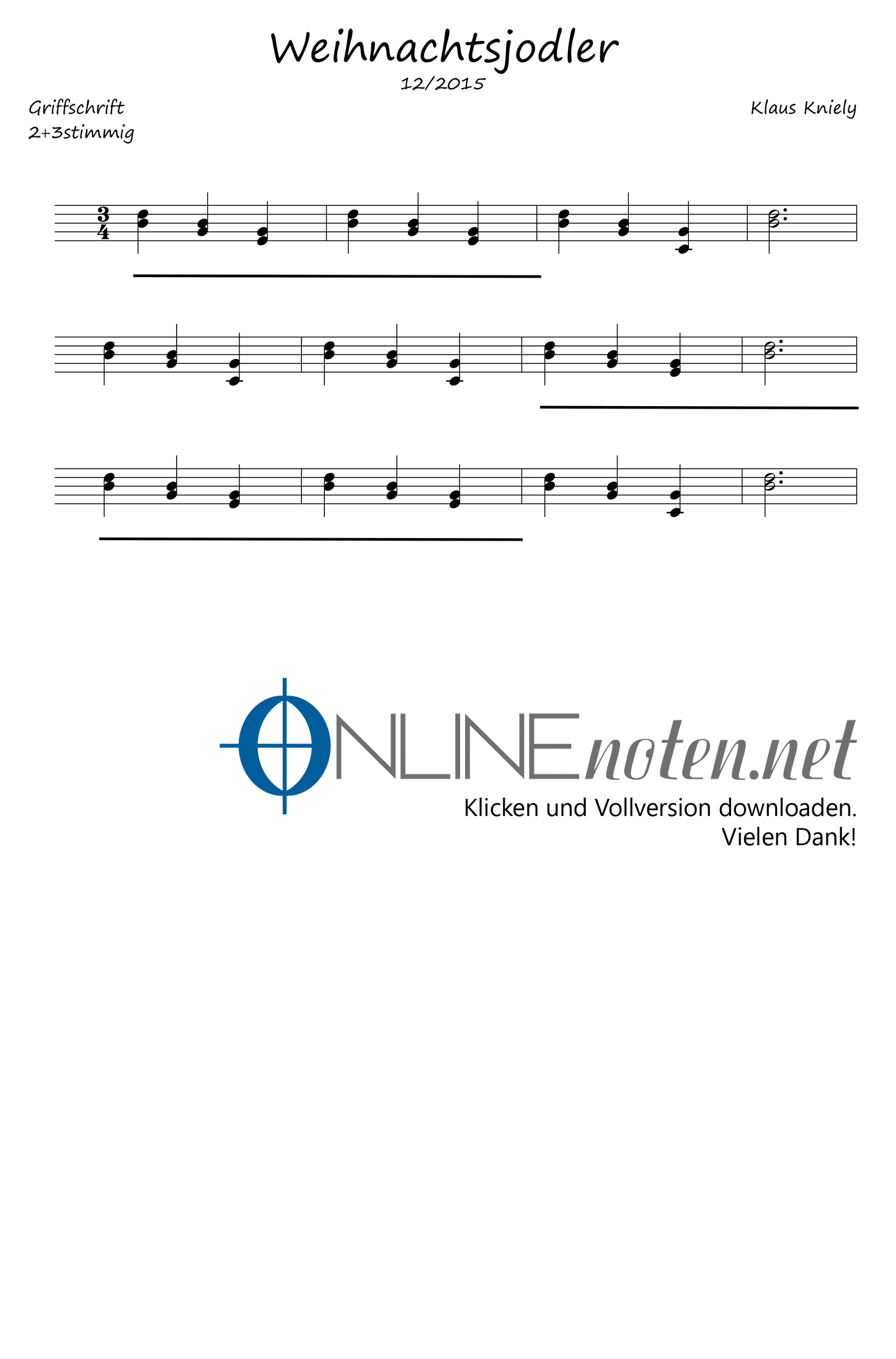 Weihnachtsjodler - Online-Noten