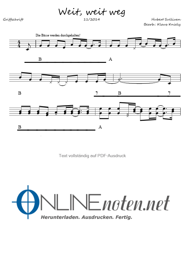 Weit, weit weg - Online-Noten
