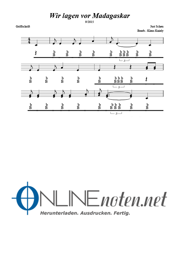 Wir lagen vor Madagaskar - Online-Noten