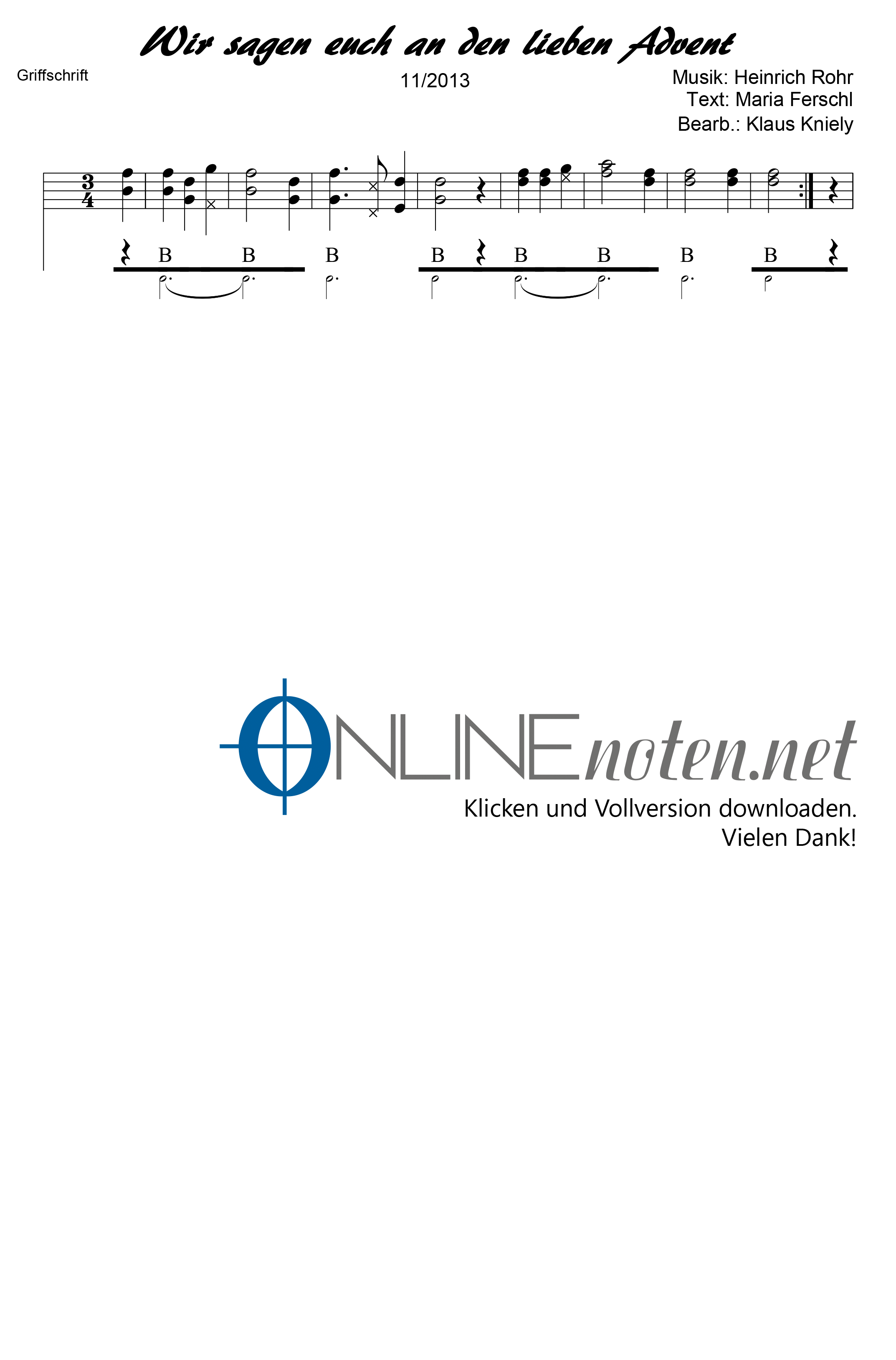 Wir sagen Euch an den lieben Advent bei Online-Noten.net