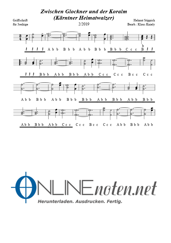 Zwischen Glockner und der Koralm - Online-Noten