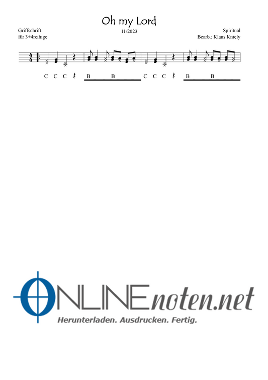Oh my Lord - Griffschrift 3+4reihige