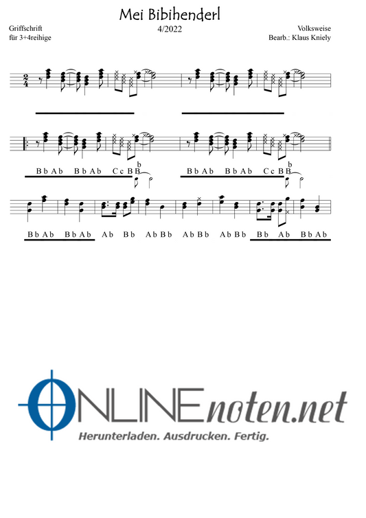 Mei Bibihenderl - Online-Noten