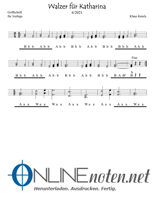 Walzer für Katharina - Online-Noten