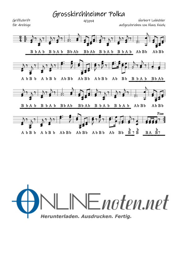 Großkirchheimer Polka (4reihige) - Online-Noten