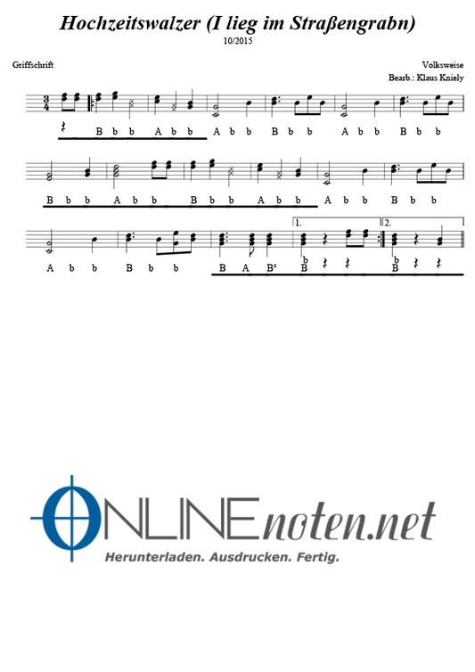 Hochzeitswalzer - Online-Noten