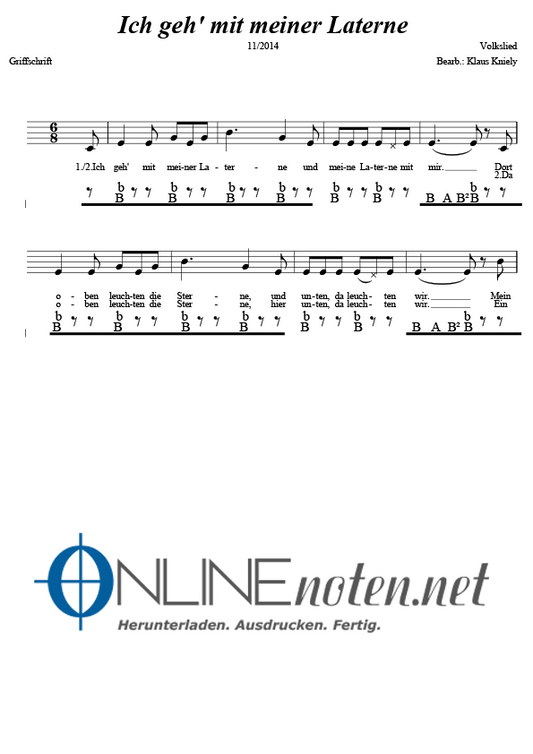 Ich geh mit meiner Laterne - Online-Noten