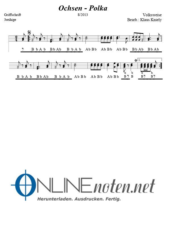 Ochsen Polka - Online-Noten
