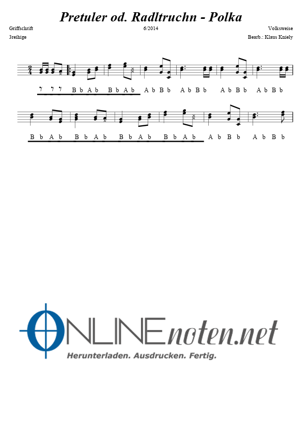 Pretuler (Radltruchn) Polka - Online-Noten