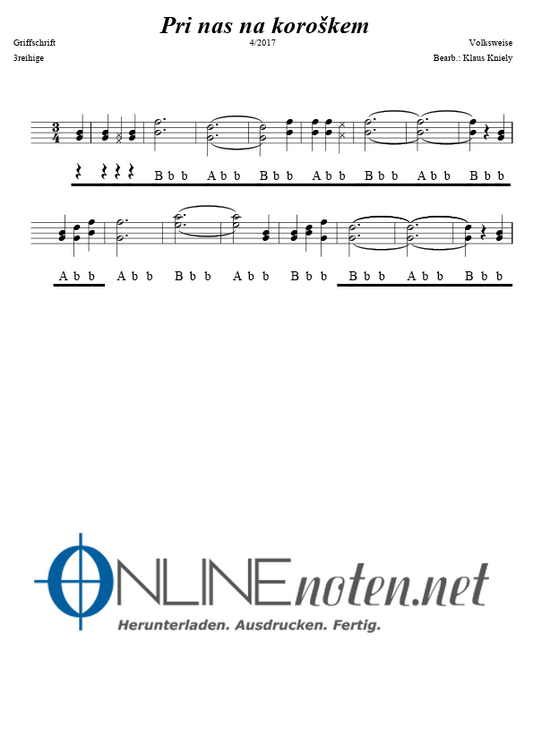 Pri nas na koroškem - Online-Noten