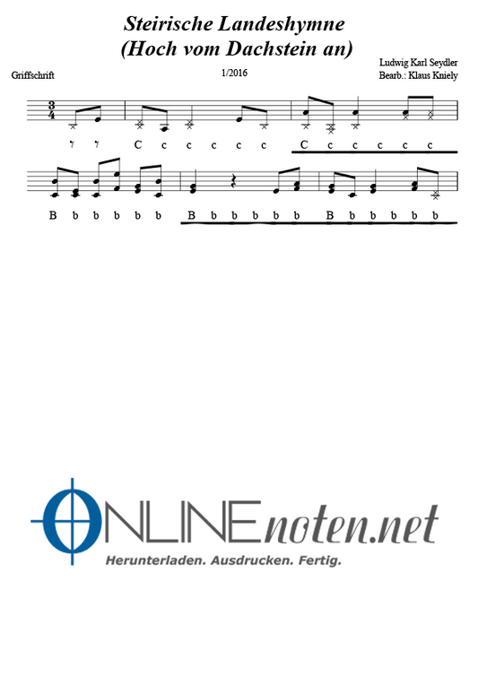 Steirische Landeshymne - Online-Noten