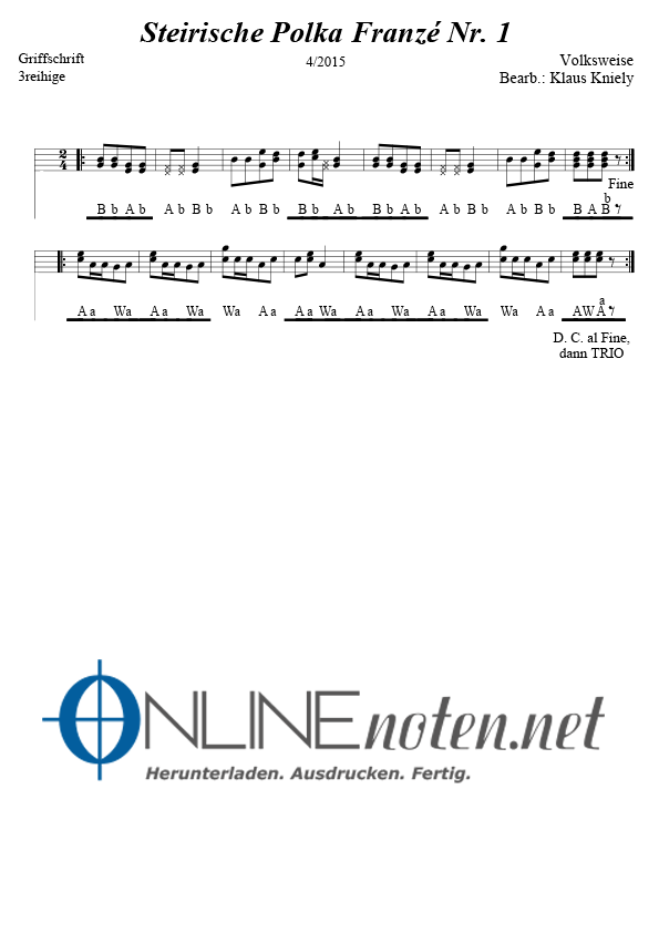 Steirische Polka Franzé Nr. 1 - Online-Noten