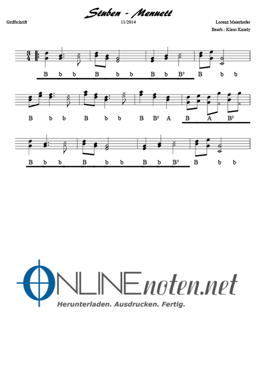 Stubenmenuett - Online-Noten